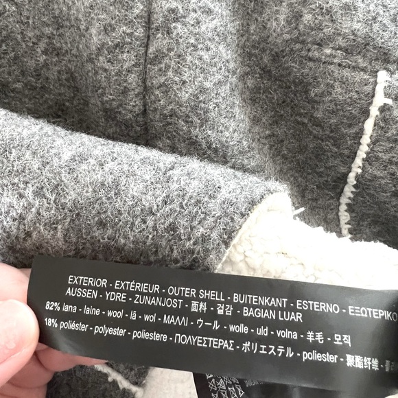 Zara Double Breasted Wool Blend Coat in Grey - Picture 5 of 6
